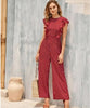 Combinaison de soirée rouge à poix élégante et chic