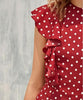 Combinaison de soirée rouge à poix élégante et chic