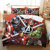 Parure de lit rouge Iron Man, Captain America et Hulk