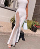 Combinaison pantalon évasé blanche asymétrique