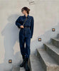 Combinaison pantalon en jean large pour femme
