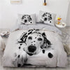 Parure de lit blanche chien Dalmatien