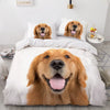 Parure de lit chien roux qui tire la langue