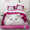 Parure de lit rose motif chat