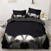 Parure de lit noire motif chien