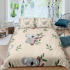 Parure de lit beige motif koala