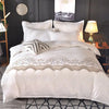Parure de lit blanche dentelle florale