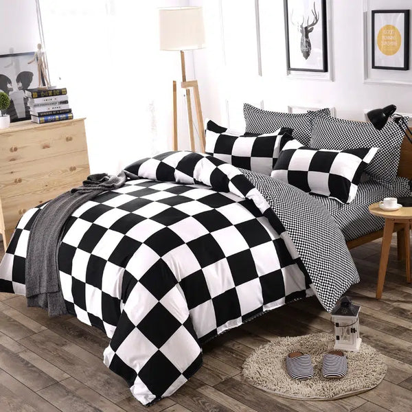 Parure de lit carreaux noir et blanc – Le Royaume du Bébé