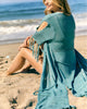 Kimono de plage pour femmes a dentelle style Boho de couleur bleu