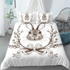 Parure de lit blanche avec imprimé tête de lapin