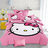 Parure de lit carreaux rose et blanc Hello Kitty