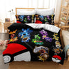 Parure de lit noir type d'attaque Pokémon et Pokéball