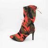 Bottes à talons camouflage pour femme