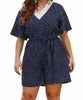 Combishort en mousseline de soie bleu marine avec dentelle, tendance chez ChicFashion.