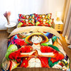 Parure de lit One Piece multicolore avec personnage Luffy