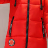 Doudoune mi-longue rouge épaisse pour femme