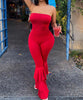 Combinaison rouge sexy dos nu