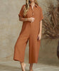 Combinaison vintage fluide à jambes larges