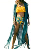 Kimono de plage pour femmes a dentelle style Boho de couleur bleu