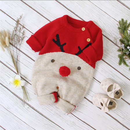 Combinaison Tricot Noël Cerf