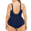 Maillot de bain une pièce grande taille en bleu
