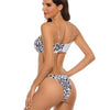 Maillots de Bain Vintage - Bikini blanc imprimé léopard