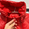 Doudoune rouge brillante pour femme, large et confortable