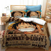 Parure de lit à motif One piece Monkey.D Luffy marron