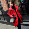 Doudoune longue rouge