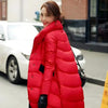 Doudoune longue rouge