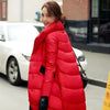 Doudoune longue rouge