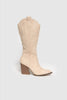 Botte de cowboy confortable et élégant en daim et en beige