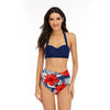 Maillots de Bain Vintage - Bikini à fleurs bleues