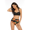 Maillots de Bain Vintage bikini noir tournesol