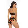 Maillots de Bain Vintage bikini noir tournesol