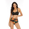 Maillots de Bain Vintage bikini noir tournesol