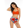 Maillots de Bain Vintage - Bikini à fleurs orange