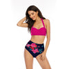 Maillots de bain vintage - bikini rose à fleurs