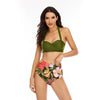 Maillots de Bain Vintage bikini vert à motifs floraux