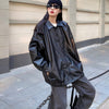 Blouson similicuir pour femme coupe oversize