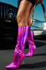 Botte vintage mi mollet flashy à talons aiguilles