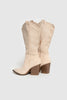 Botte de cowboy confortable et élégant en daim et en beige