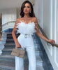 Combinaison bustier à plumes pour cérémonie