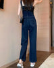 Combinaison salopettes en jean coupe élégante pour femme