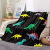 Couverture en flanelle douce motif dinosaures