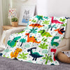 Couverture en flanelle douce motif dinosaures