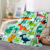 Couverture en flanelle douce motif dinosaures