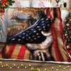Couverture imprimée en polaire motif cerf