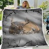 Couverture imprimée en polaire motif cerf