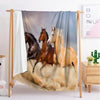 Couverture sherpa chevaux